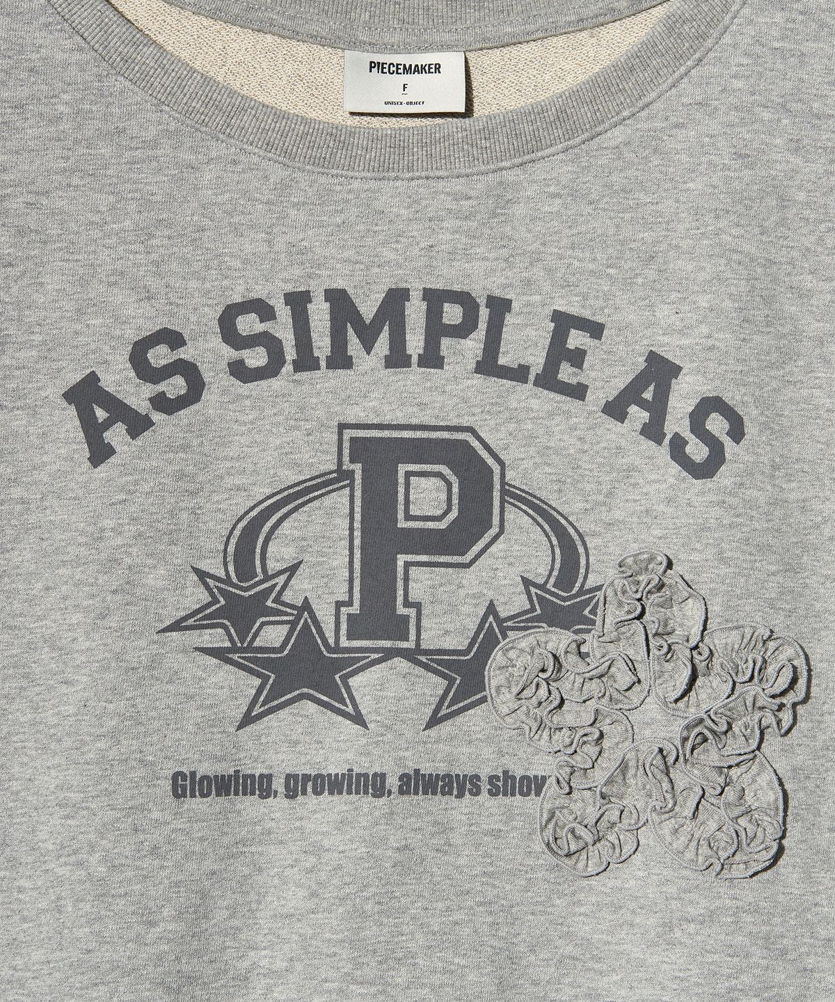 피스메이커(PIECE MAKER) ASAP FRILL OFF-SHOULDER SWEATSHIRTS (GREY)