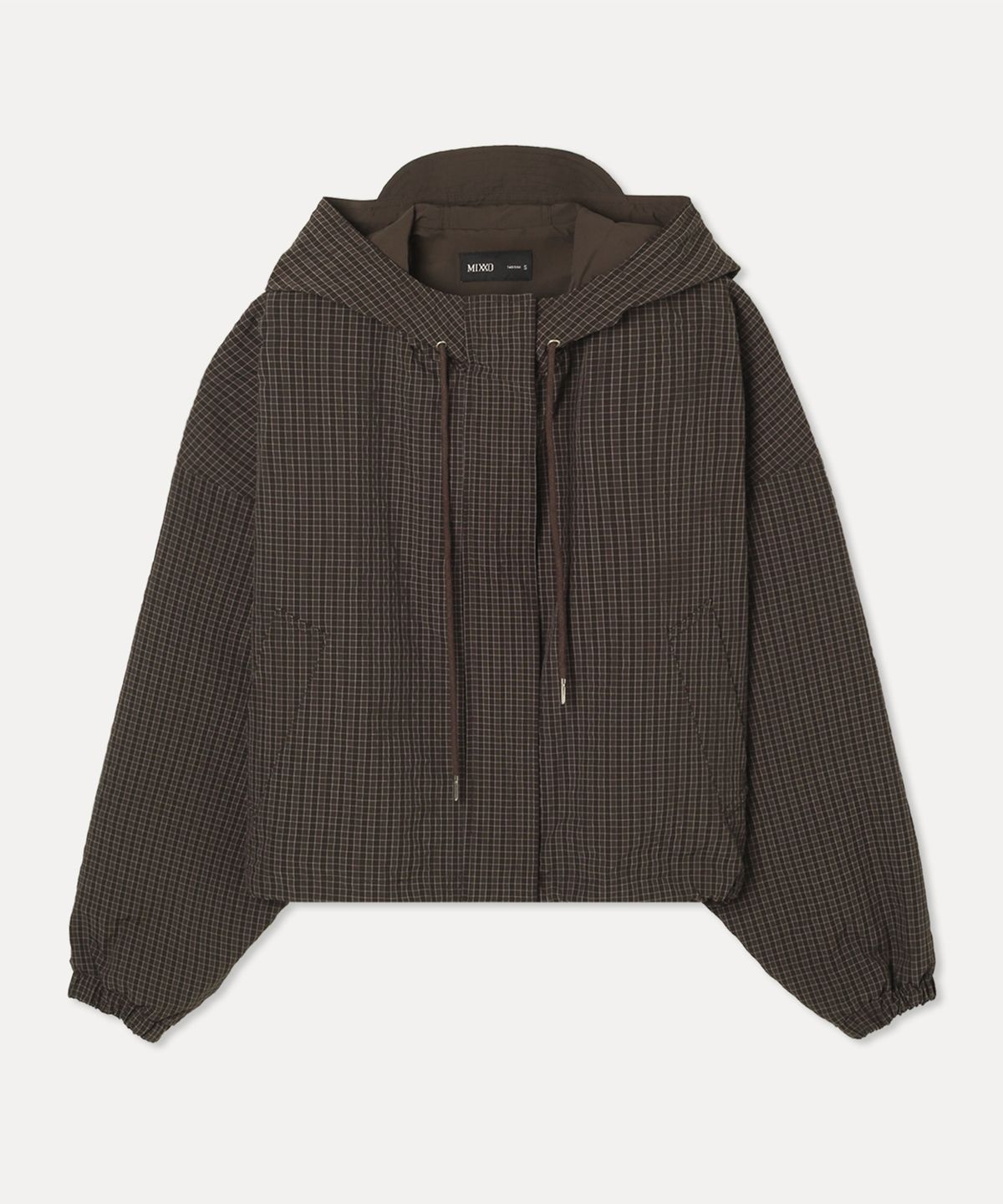 미쏘(MIXXO) 체크 후드 점퍼_MIWJJFT31C
