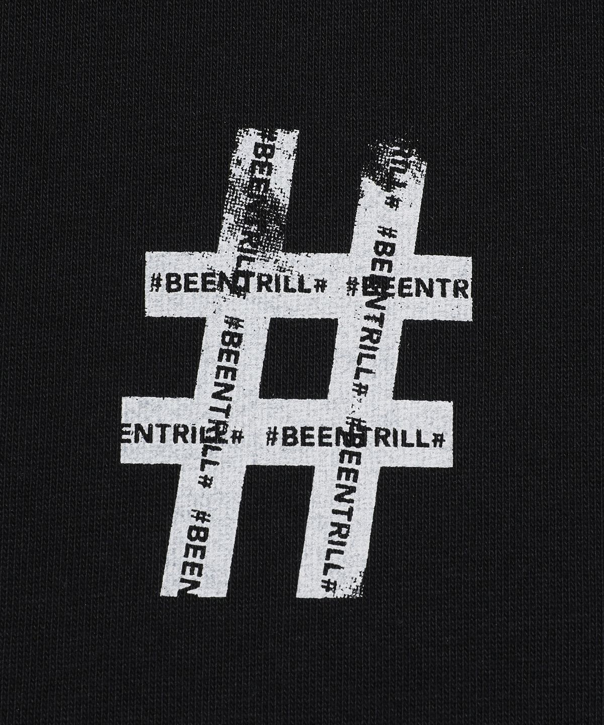 빈트릴(BEENTRILL) 롤러 페인팅 해시태그 후드 집업(블랙)