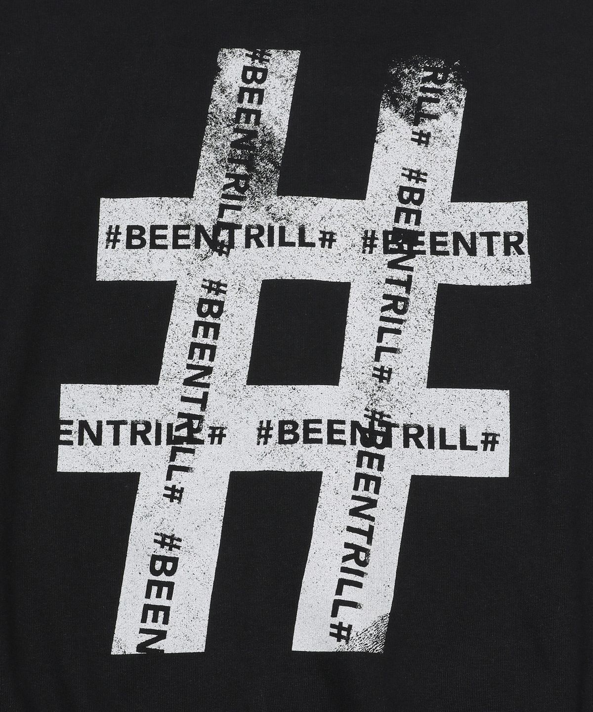 빈트릴(BEENTRILL) 롤러 페인팅 해시태그 후드 집업(블랙)
