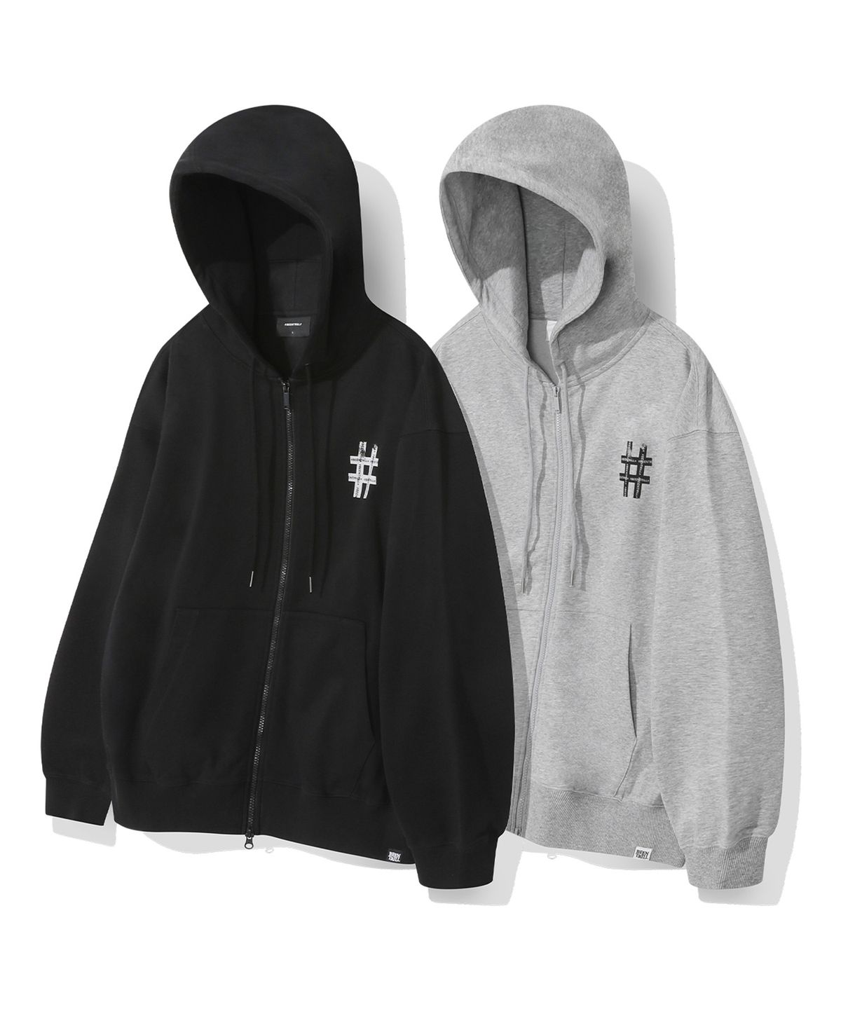 빈트릴(BEENTRILL) 롤러 페인팅 해시태그 후드 집업(블랙)