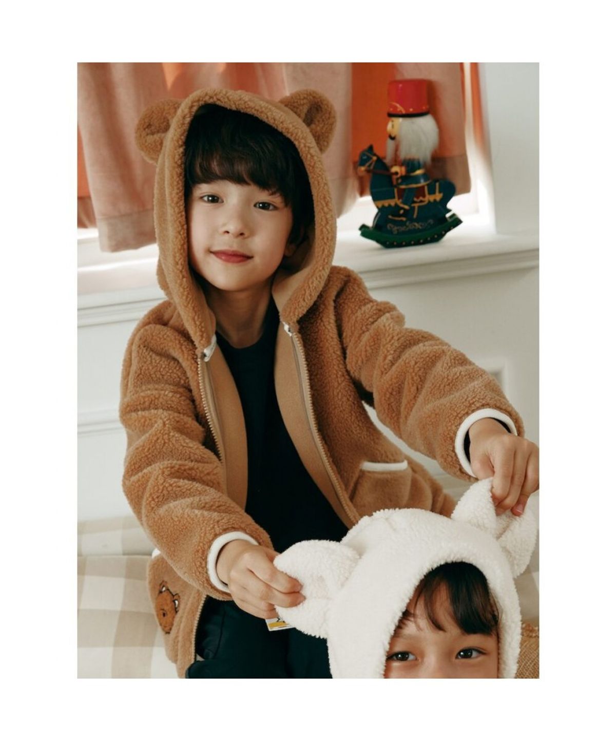 빈폴 키즈(BEANPOLE KIDS) 귀달이 보아 점퍼  브라운 (BI5X39U03D)