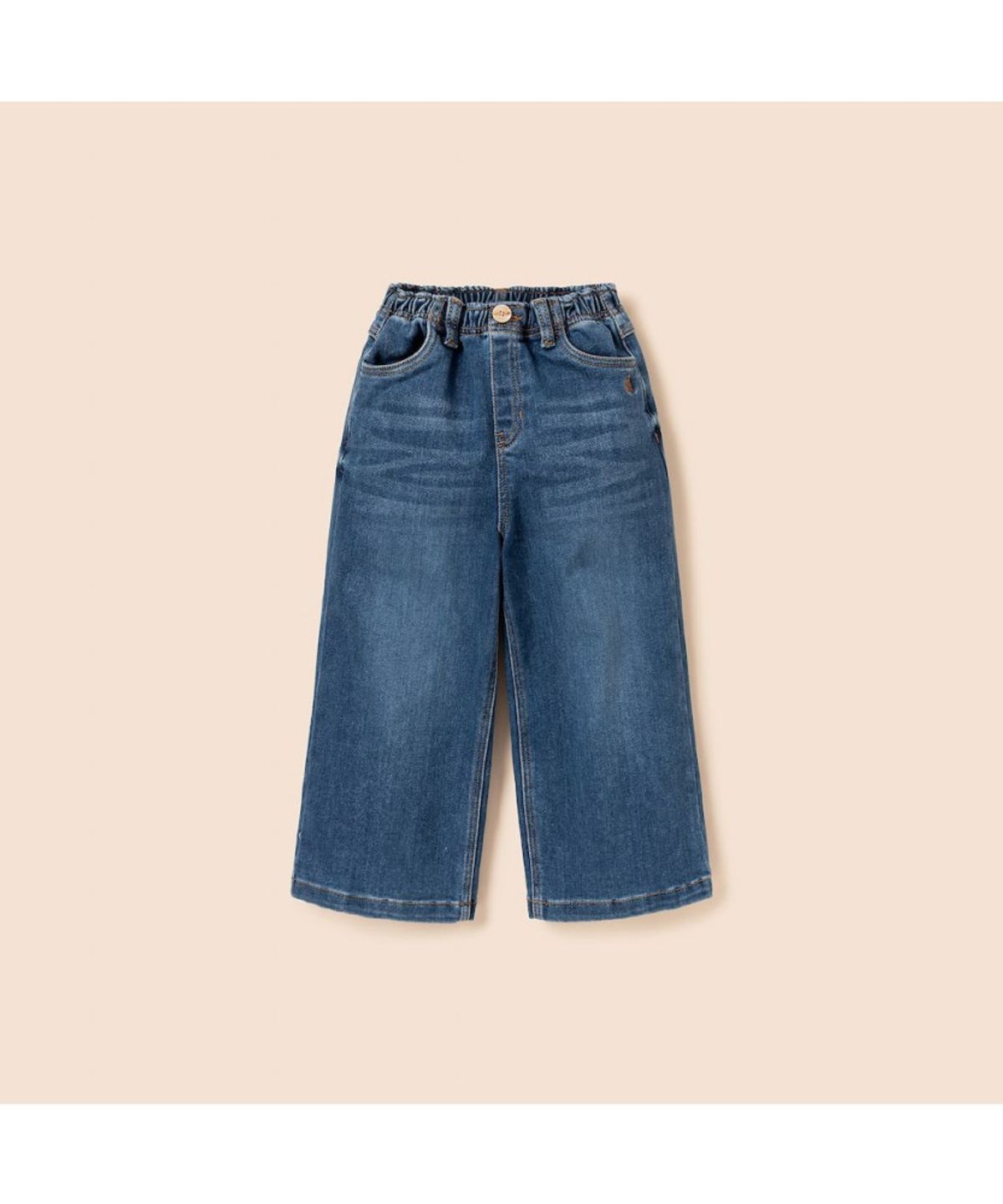 빈폴 키즈(BEANPOLE KIDS) [DENIM] 여아 기모 데님 세미 와이드핏 팬츠  블루 (BI5X21G02P)