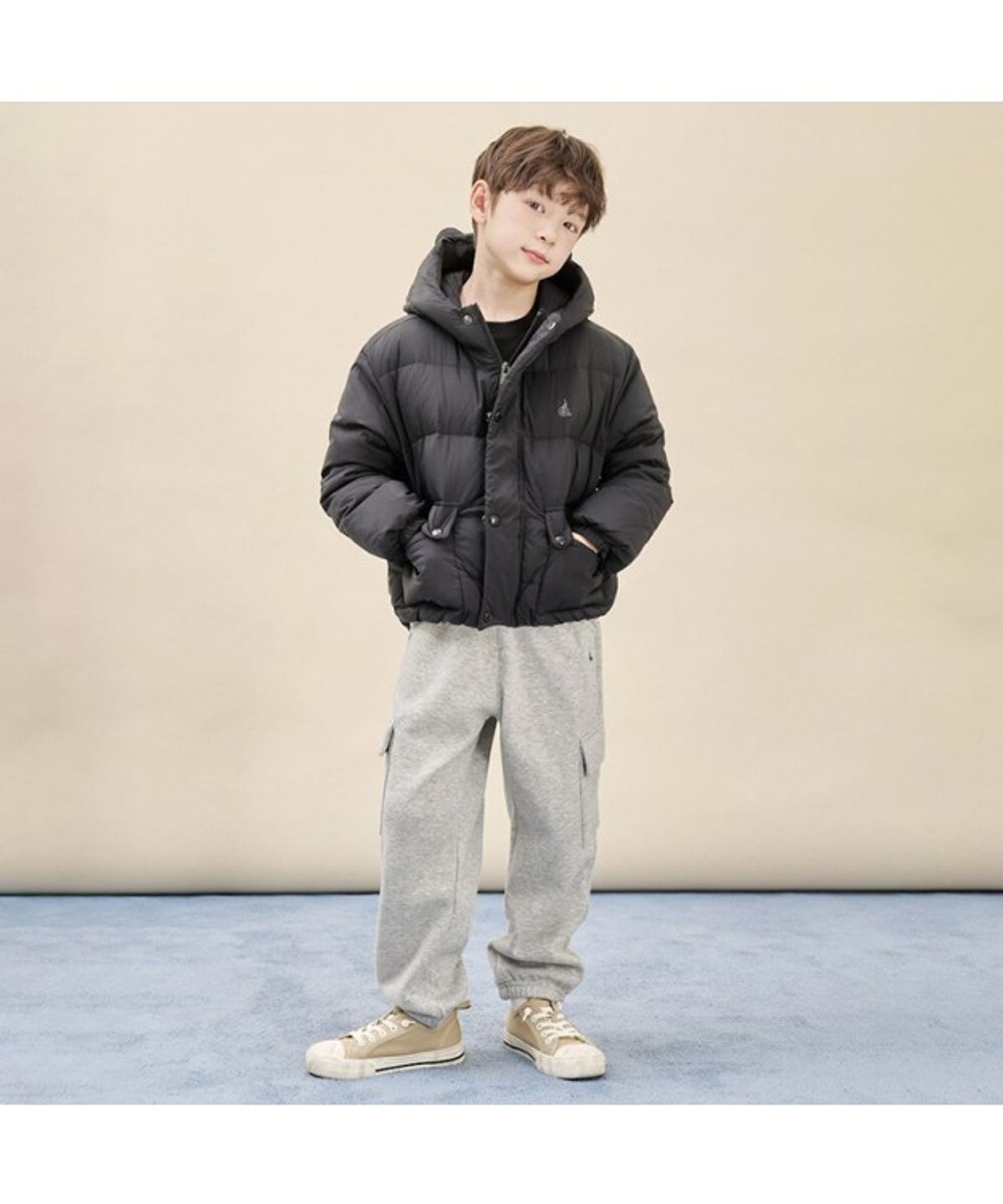 빈폴 키즈(BEANPOLE KIDS) 면기모 스웨트 팬츠  그레이 (BI5X21U023)