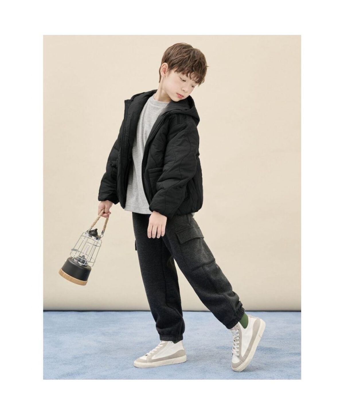 빈폴 키즈(BEANPOLE KIDS) 면기모 스웨트 팬츠  애쉬 (BI5X21U024)