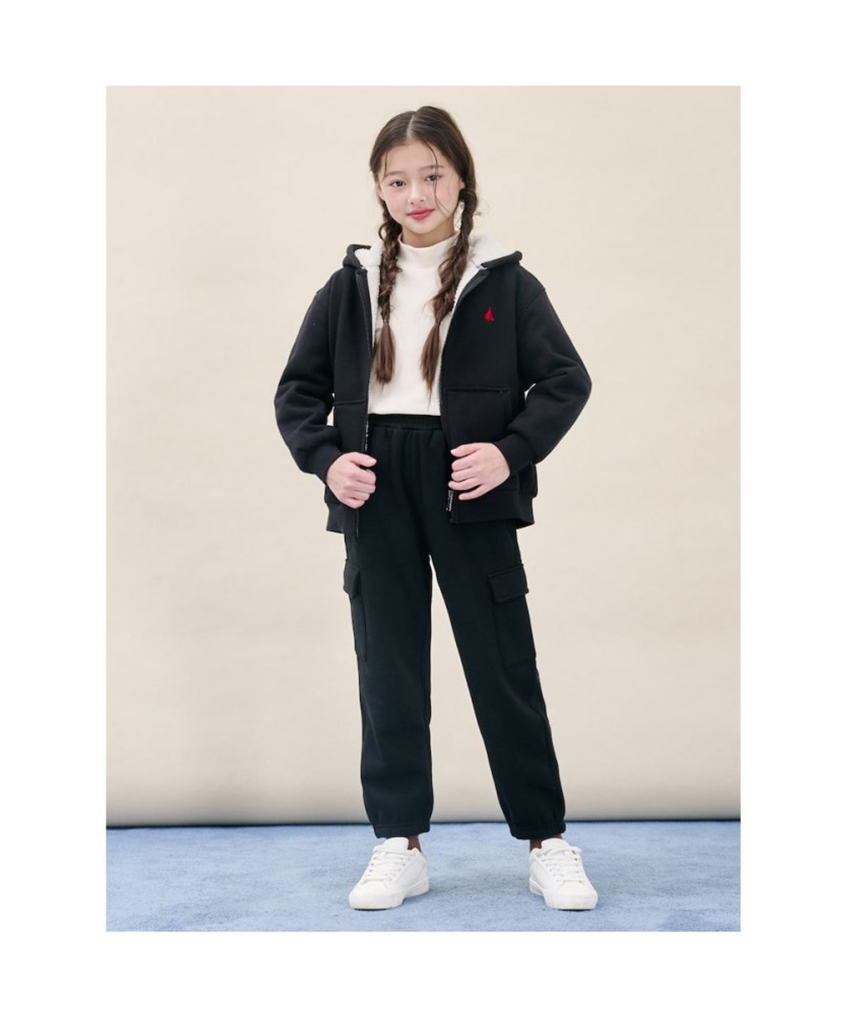 빈폴 키즈(BEANPOLE KIDS) 면기모 스웨트 팬츠  블랙 (BI5X21U025)