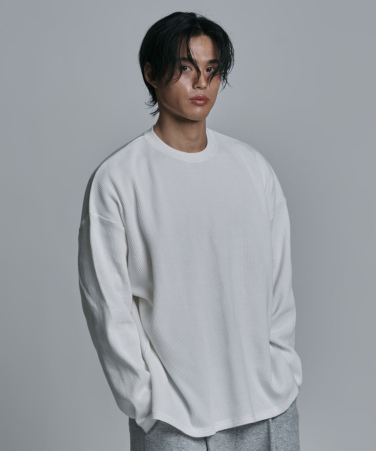 제이엘브(JELEVE) [2PACK] 와플 루즈핏 롱슬리브