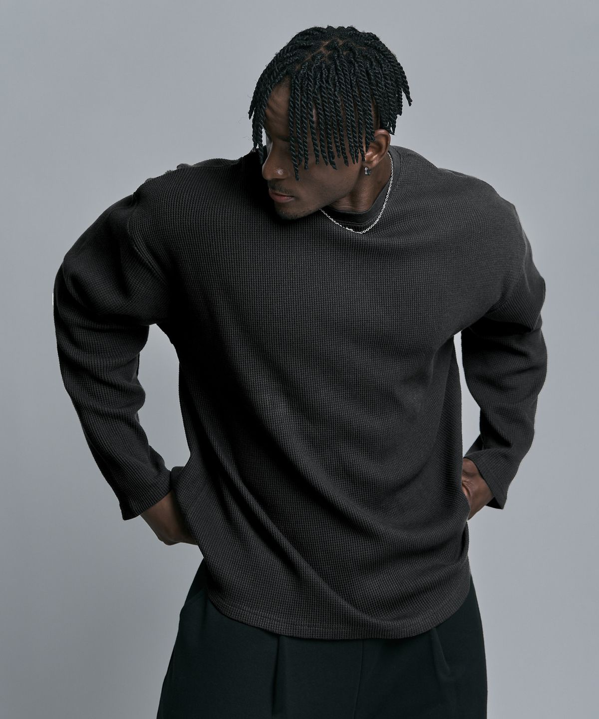 제이엘브(JELEVE) [2PACK] 와플 루즈핏 롱슬리브