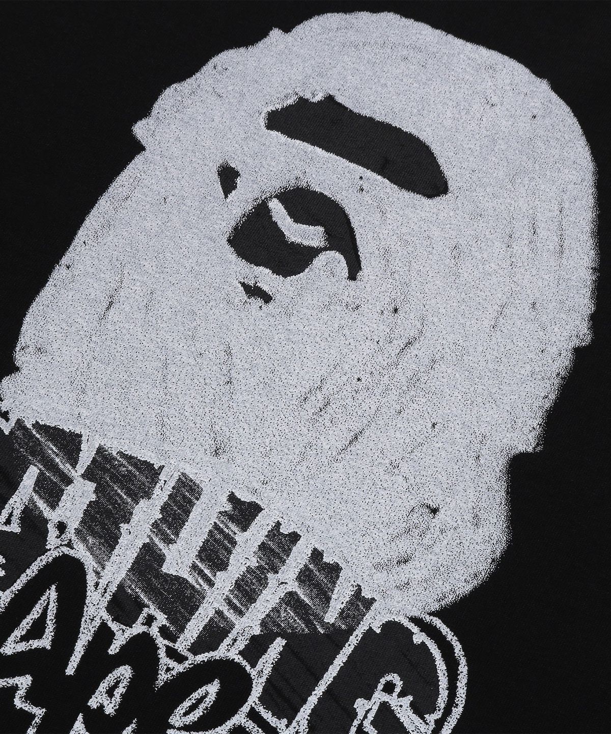 베이프(BAPE) 핸드 드로운 에이프 헤드 릴렉스드 핏 티셔츠(M) BLACK