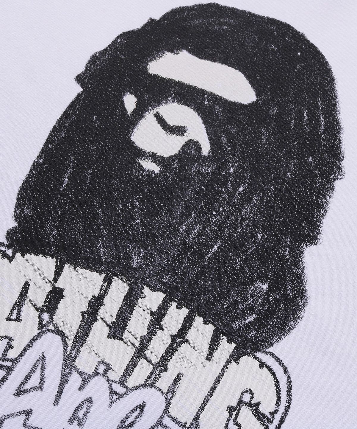 베이프(BAPE) 핸드 드로운 에이프 헤드 릴렉스드 핏 티셔츠(M) WHITE