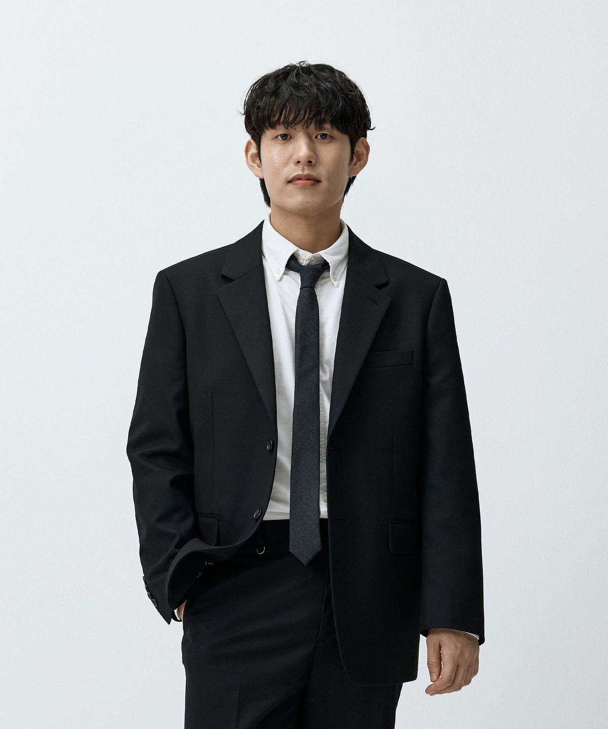 매드마르스(MADMARS) 세미 오버 베이직 수트 자켓 블랙 MMFFMSJ-102BK
