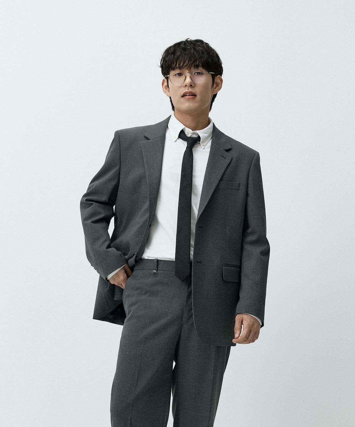 매드마르스(MADMARS) 세미 오버 베이직 수트 자켓 그레이 MMFFMSJ-102GR