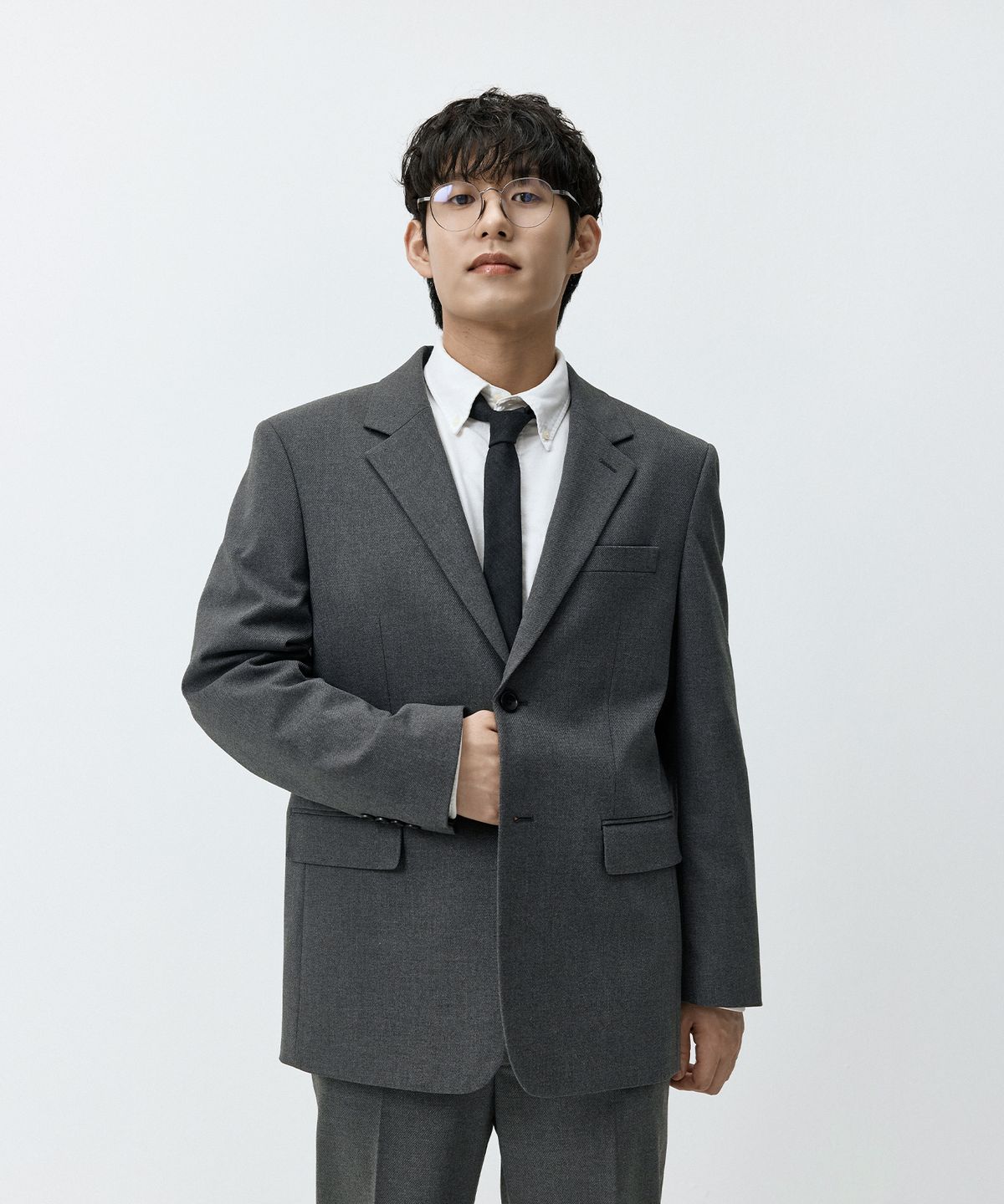 매드마르스(MADMARS) 세미 오버 베이직 수트 자켓 그레이 MMFFMSJ-102GR