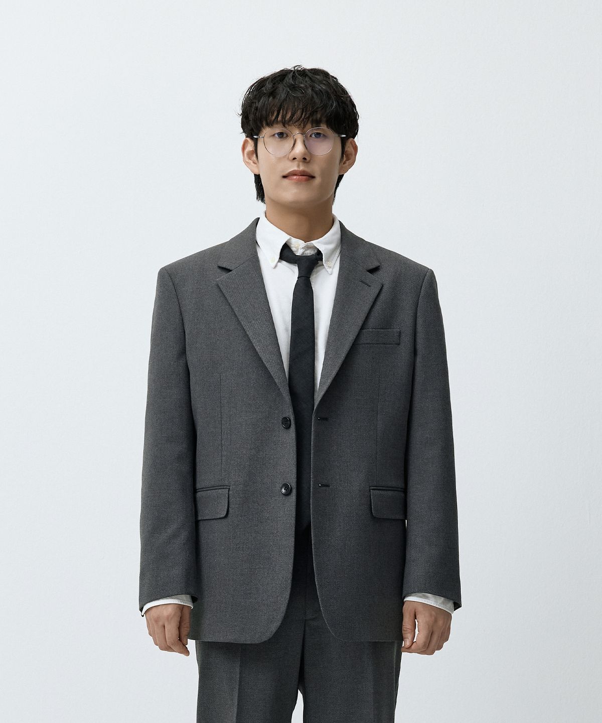 매드마르스(MADMARS) 세미 오버 베이직 수트 자켓 그레이 MMFFMSJ-102GR