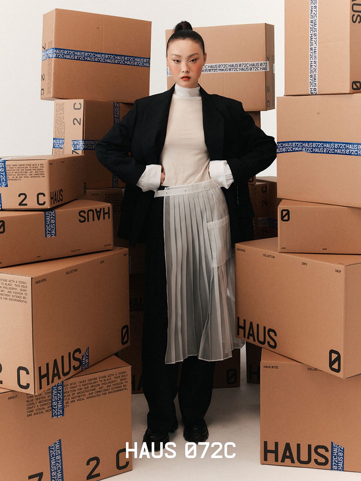 하우스공칠이씨(HAUS072C) PLEAT BELT SKIRT WHITE