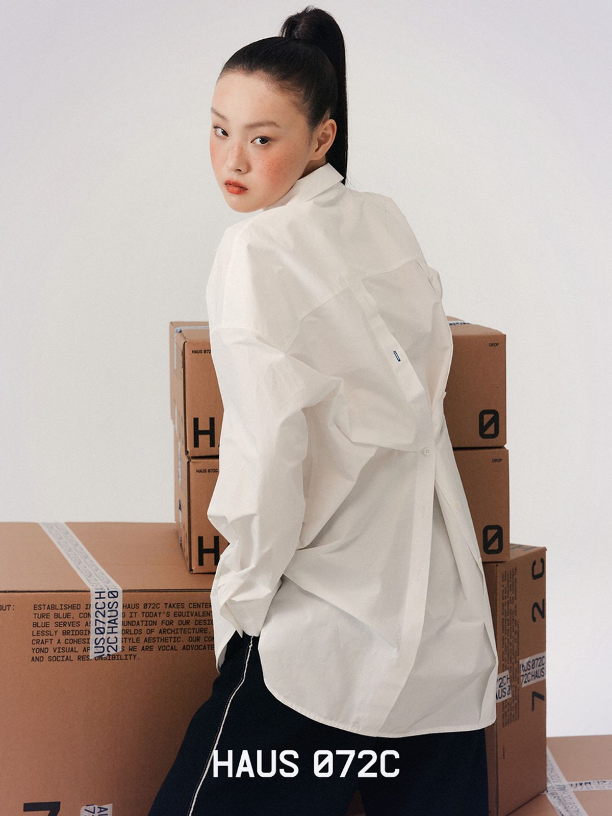 하우스공칠이씨(HAUS072C) POSELL BUTTON SHIRT WHITE