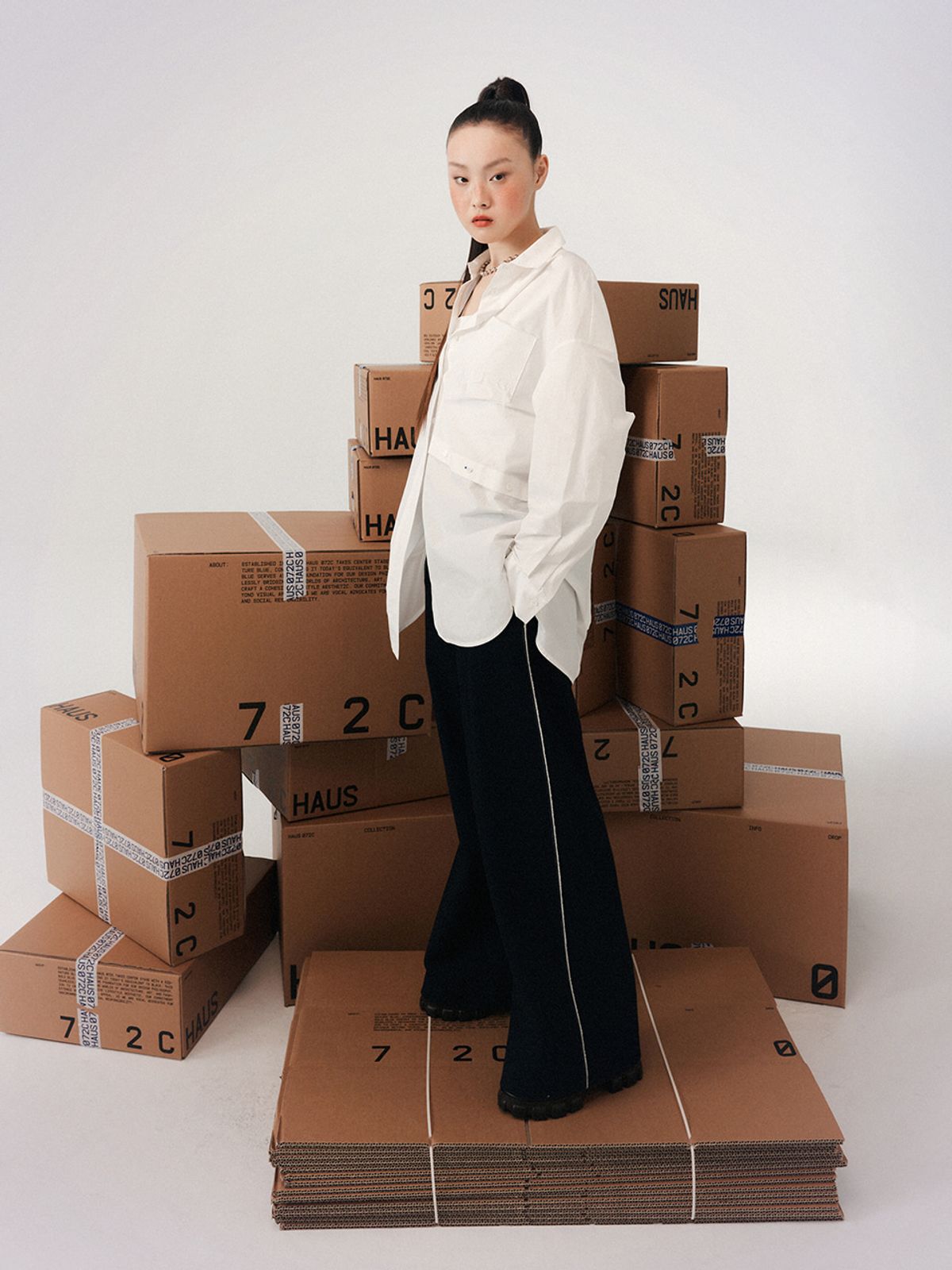 하우스공칠이씨(HAUS072C) POSELL BUTTON SHIRT WHITE