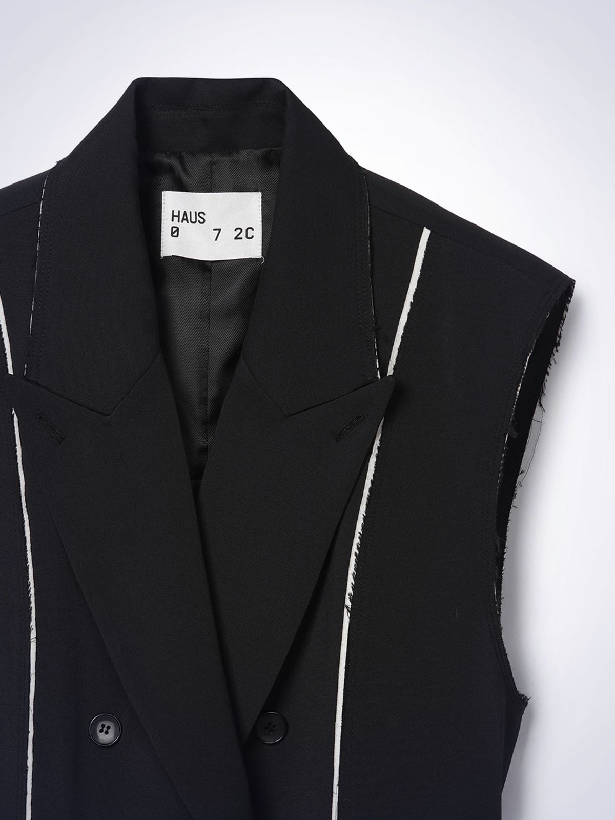 하우스공칠이씨(HAUS072C) LINE TAILORED VEST BLACK