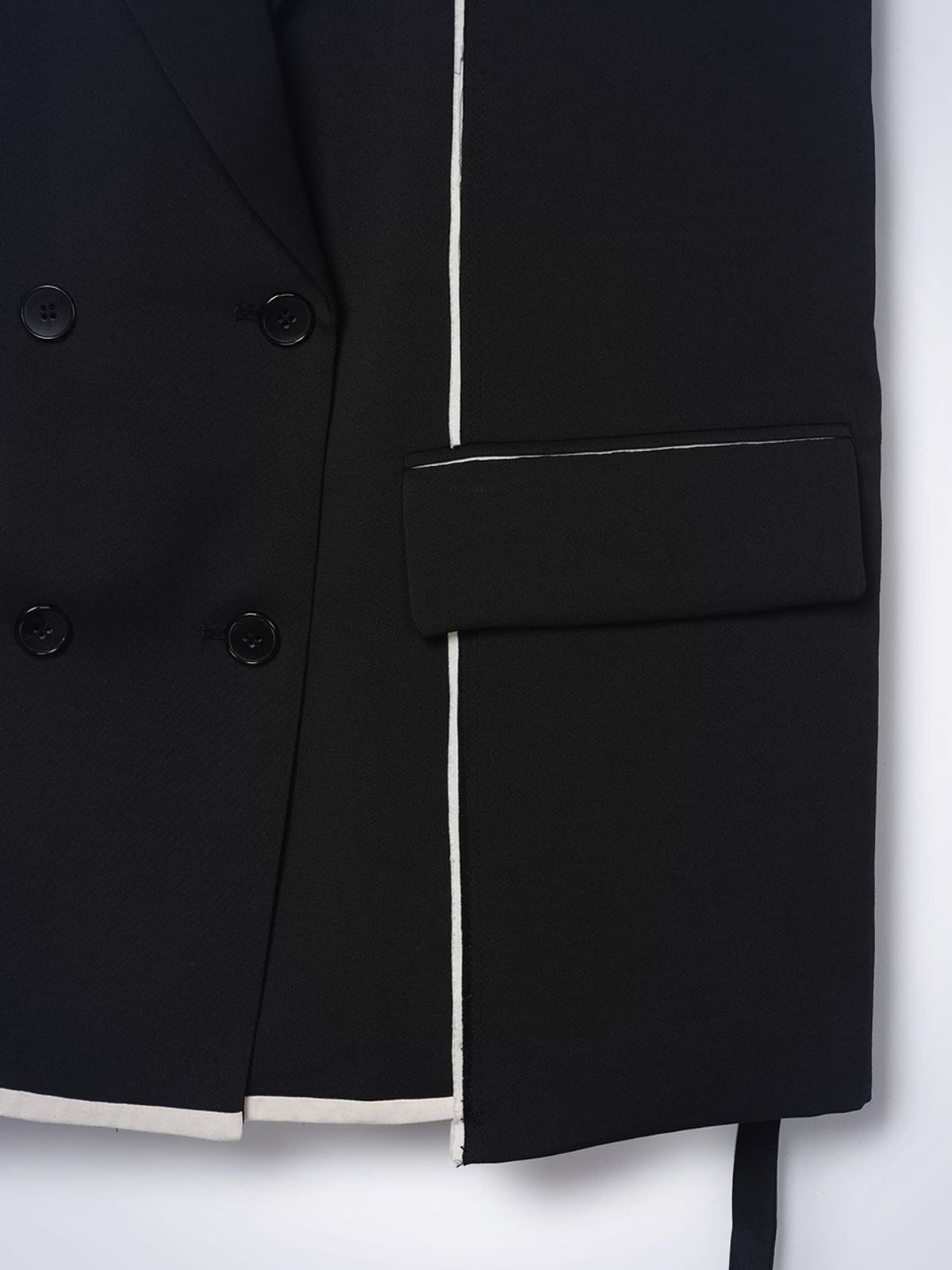 하우스공칠이씨(HAUS072C) LINE TAILORED VEST BLACK