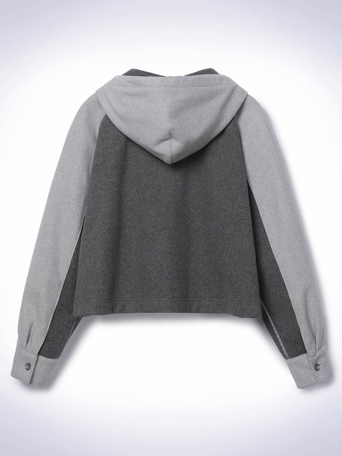 하우스공칠이씨(HAUS072C) TWO-TONE CROP JACKET LIGHT GREY