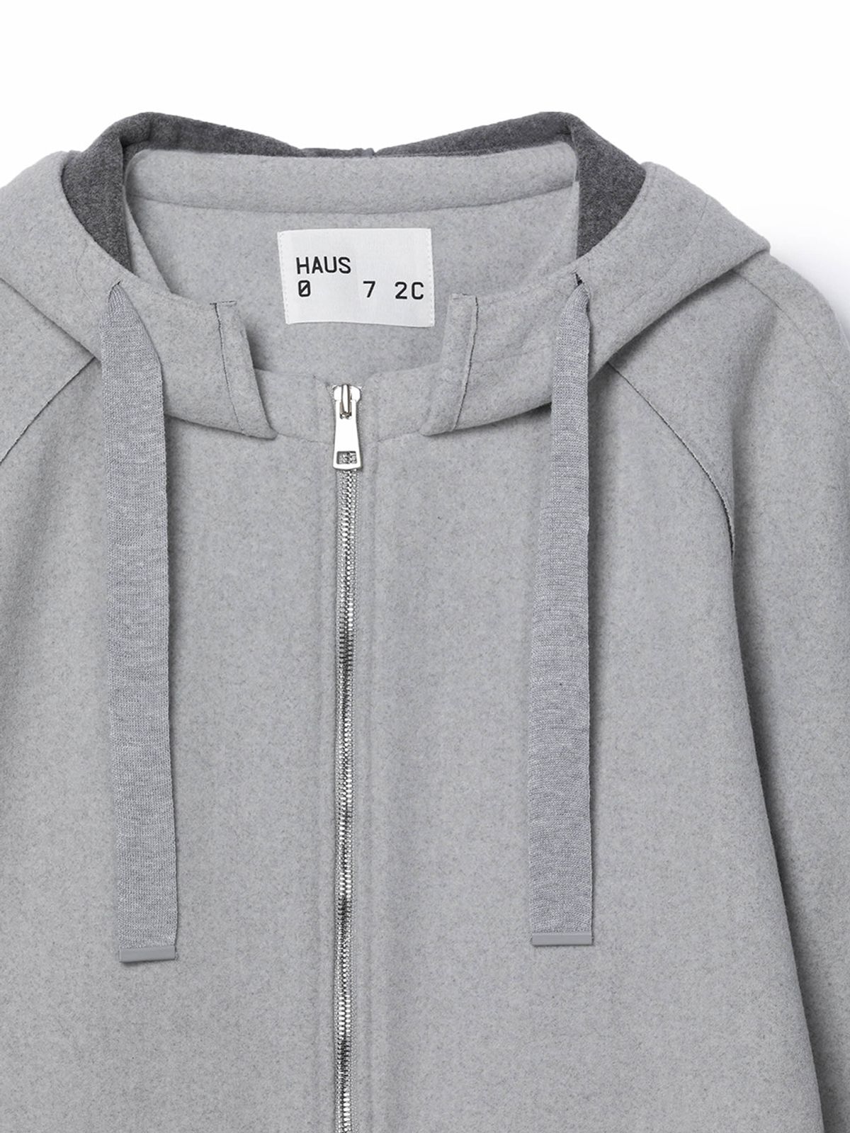 하우스공칠이씨(HAUS072C) TWO-TONE CROP JACKET LIGHT GREY