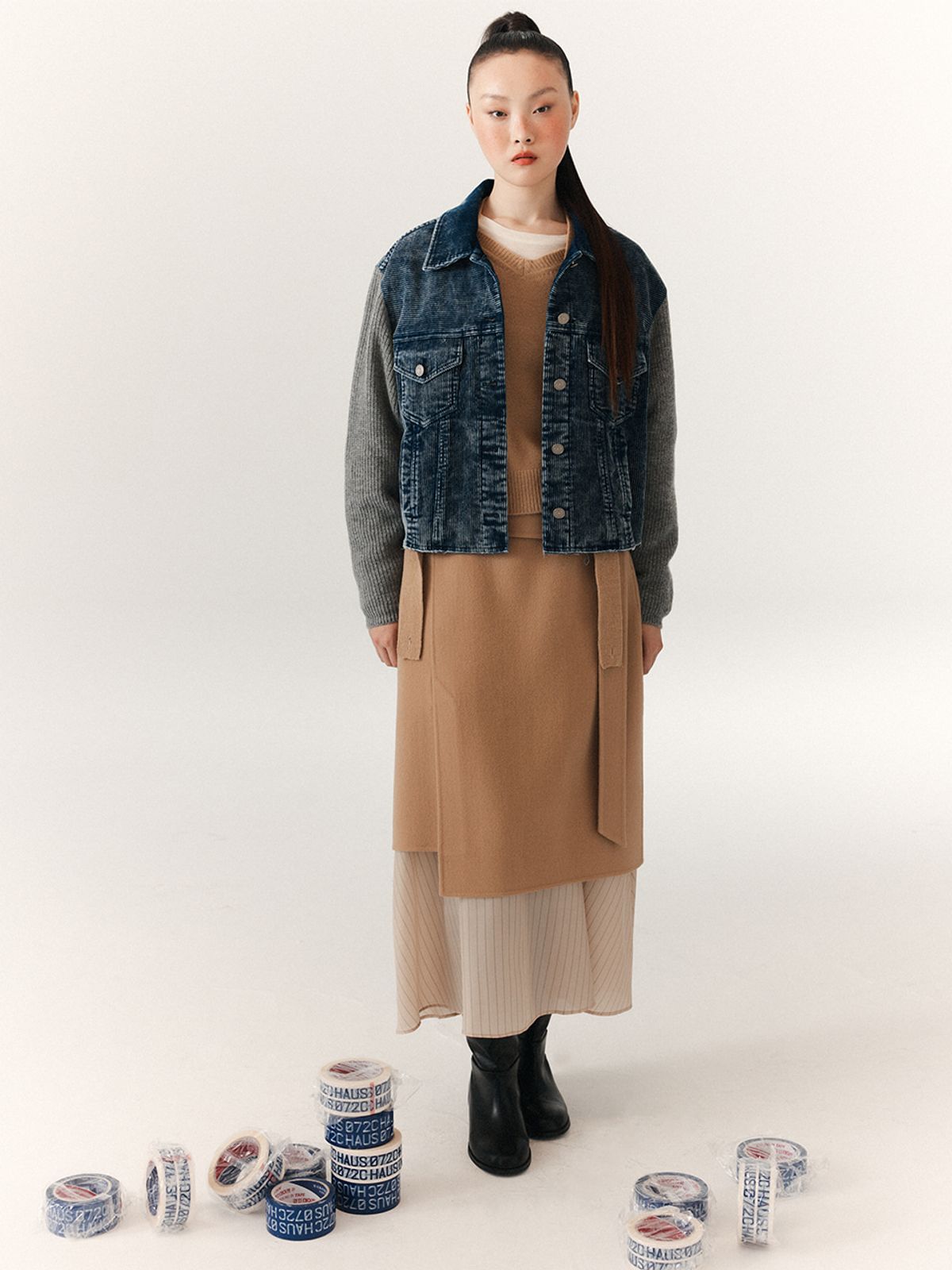 하우스공칠이씨(HAUS072C) NOI CORDUROY KNIT JACKET BLUE