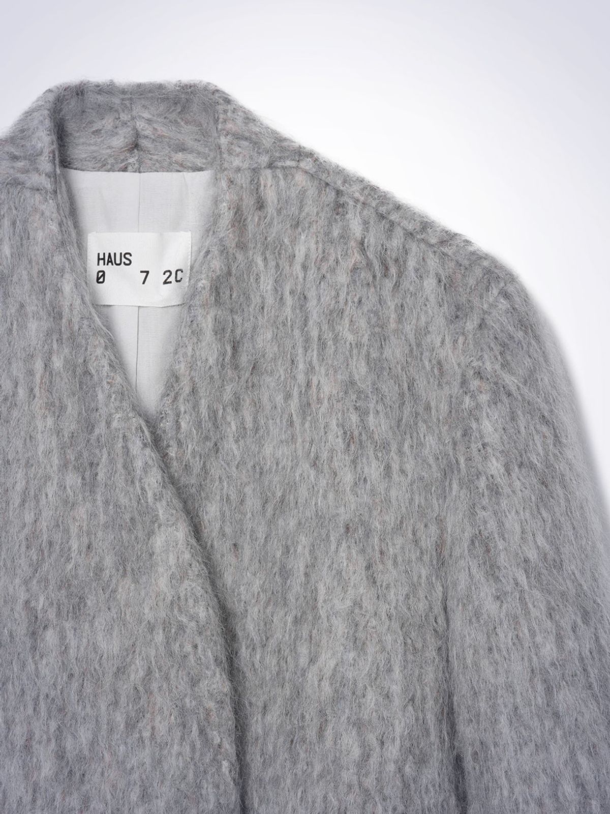 하우스공칠이씨(HAUS072C) BUBBLE NO-COLLAR JACKET BLUE GREY