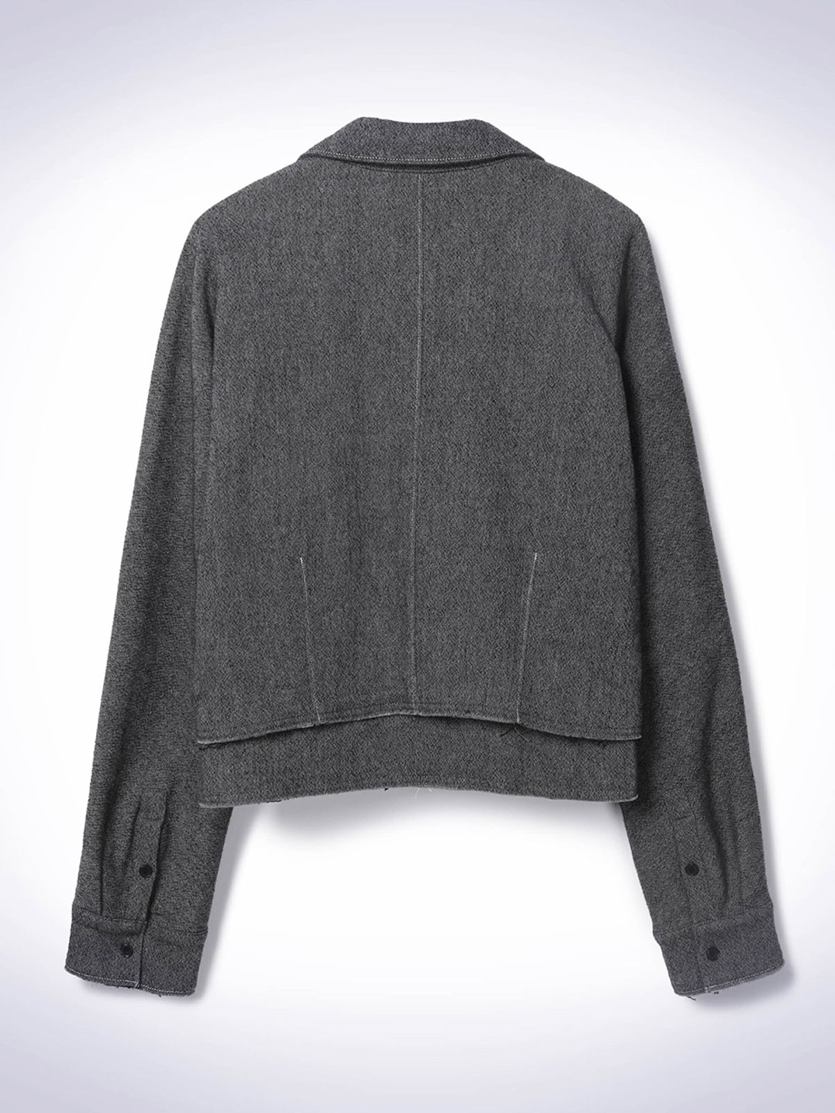 하우스공칠이씨(HAUS072C) COTTON WOOL CROP JACKET DARK GREY