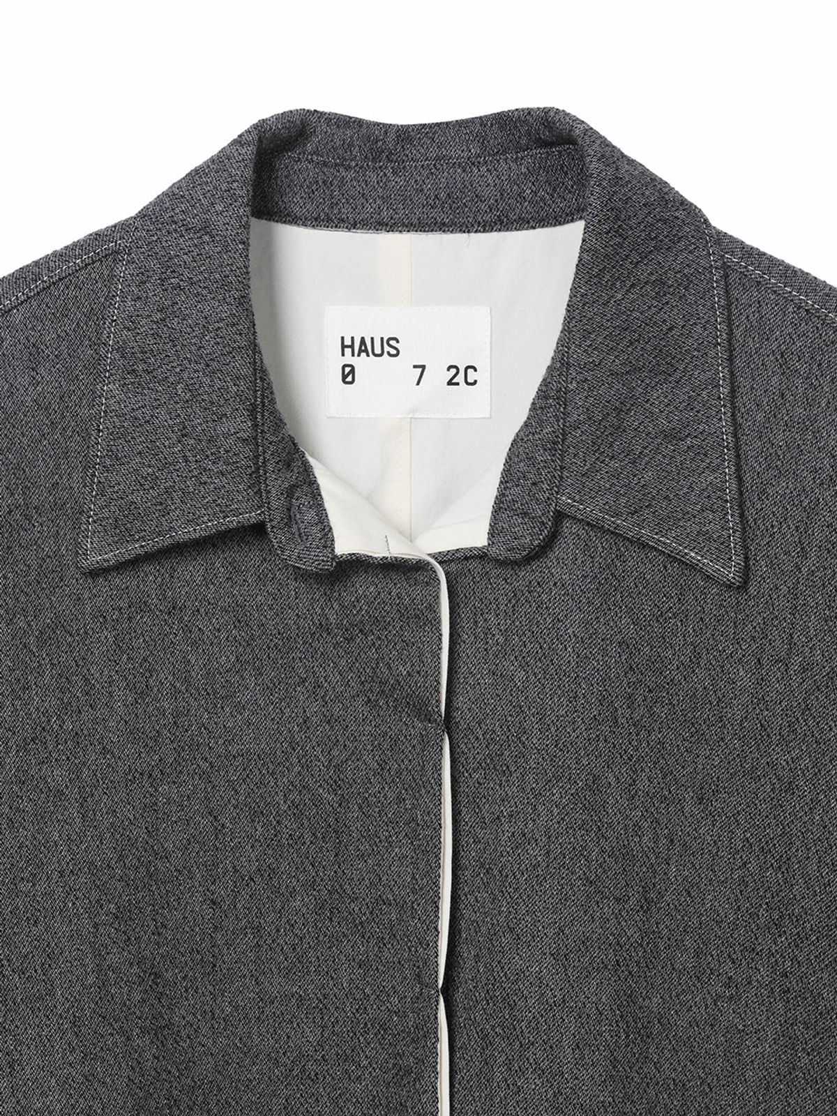 하우스공칠이씨(HAUS072C) COTTON WOOL CROP JACKET DARK GREY