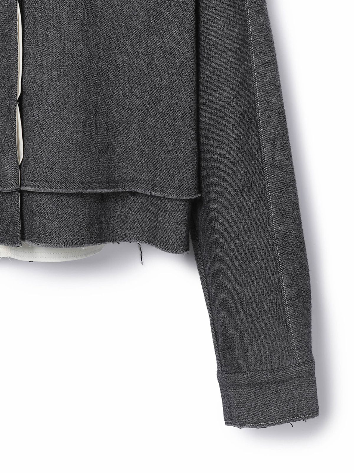 하우스공칠이씨(HAUS072C) COTTON WOOL CROP JACKET DARK GREY