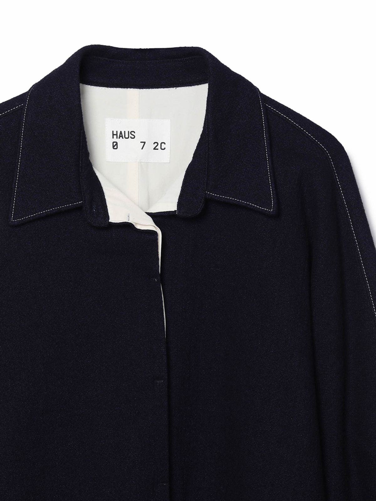 하우스공칠이씨(HAUS072C) COTTON WOOL CROP JACKET DARK BLUE