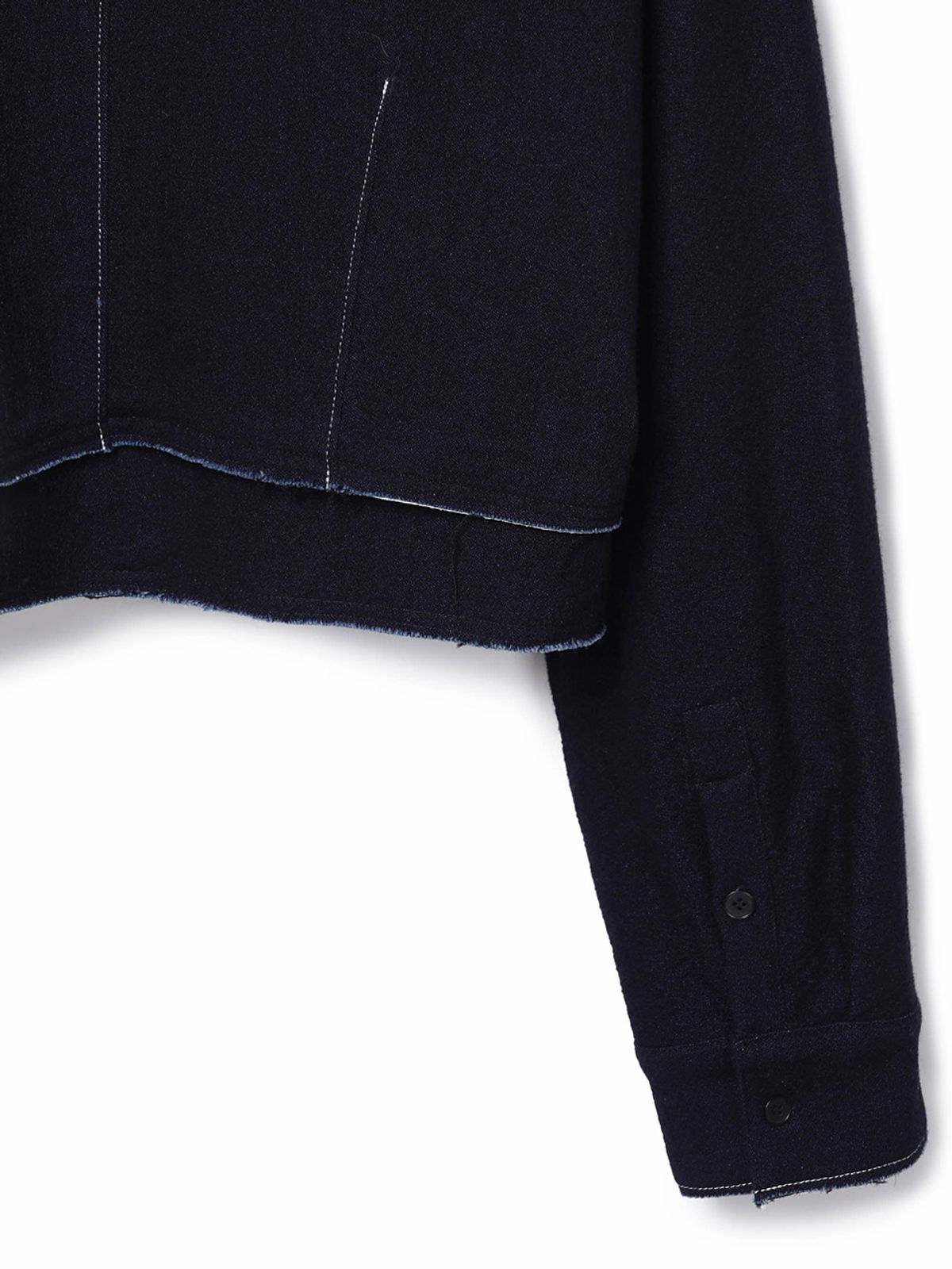 하우스공칠이씨(HAUS072C) COTTON WOOL CROP JACKET DARK BLUE