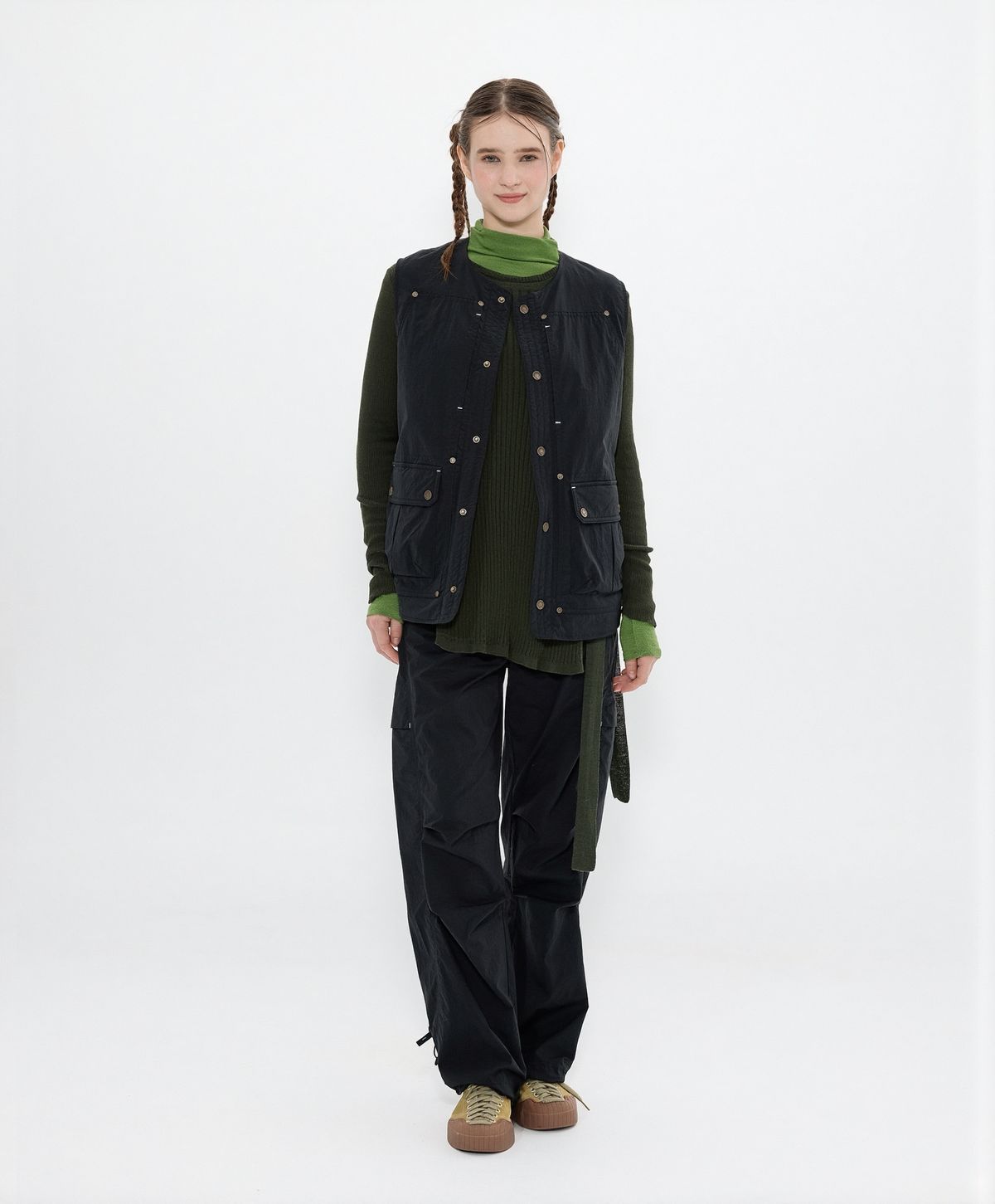 누크피터(NUUKFITTER) 838 CURVED STRING PANTS_WOMEN [BLACK]