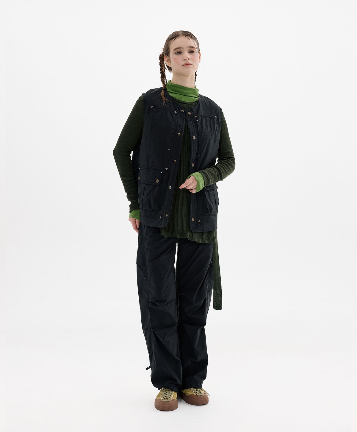 누크피터(NUUKFITTER) 838 CURVED STRING PANTS_WOMEN [BLACK]