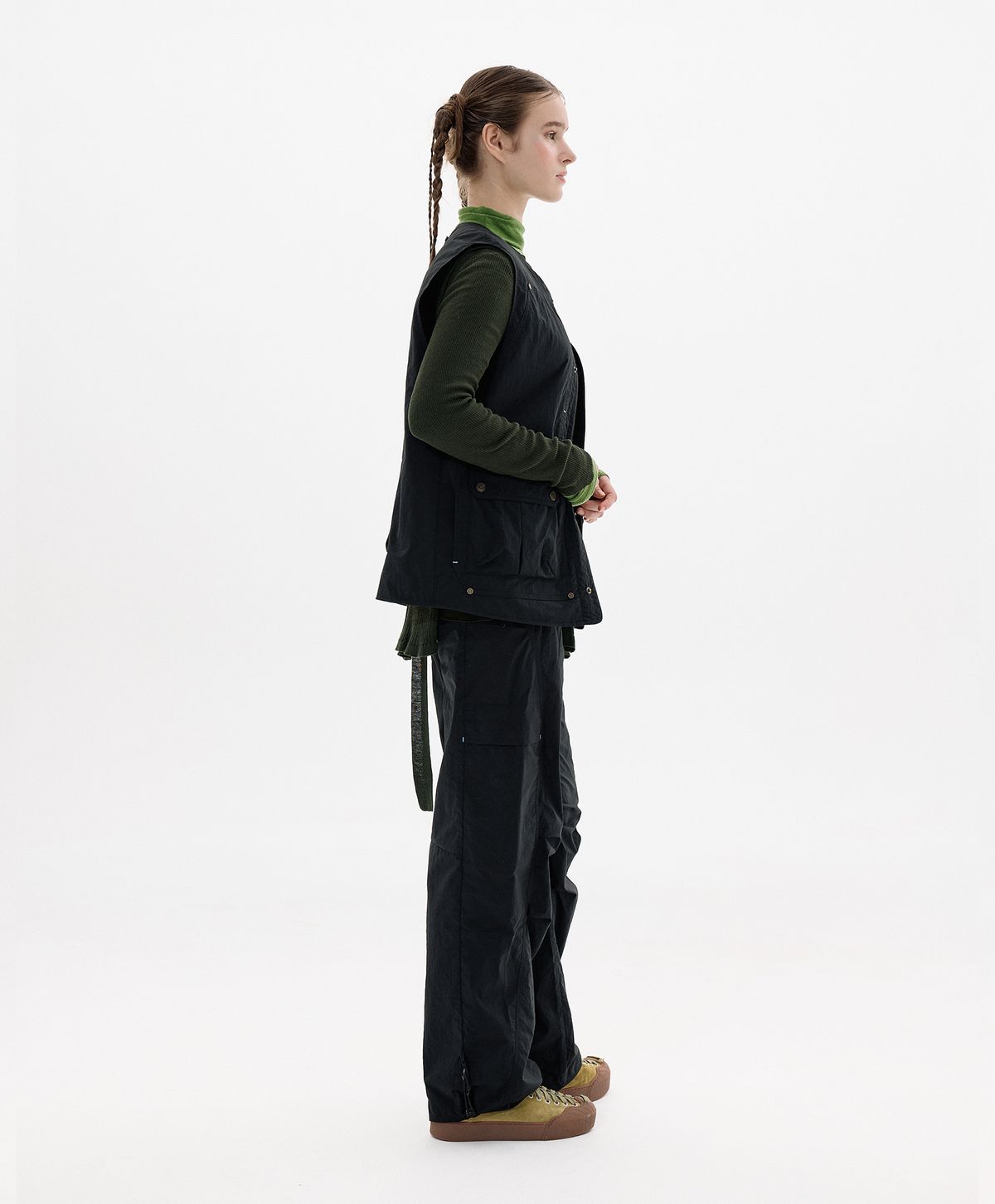 누크피터(NUUKFITTER) 838 CURVED STRING PANTS_WOMEN [BLACK]
