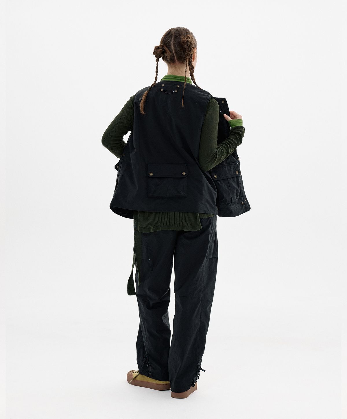 누크피터(NUUKFITTER) 838 CURVED STRING PANTS_WOMEN [BLACK]
