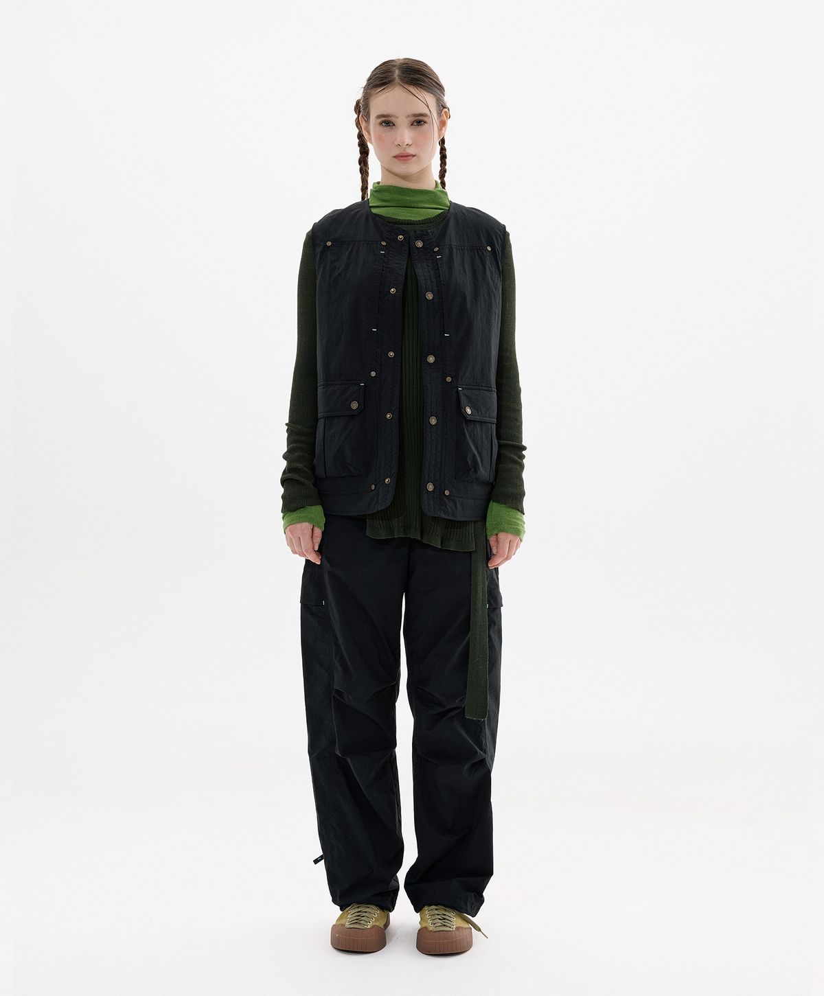 누크피터(NUUKFITTER) 838 CURVED STRING PANTS_WOMEN [BLACK]