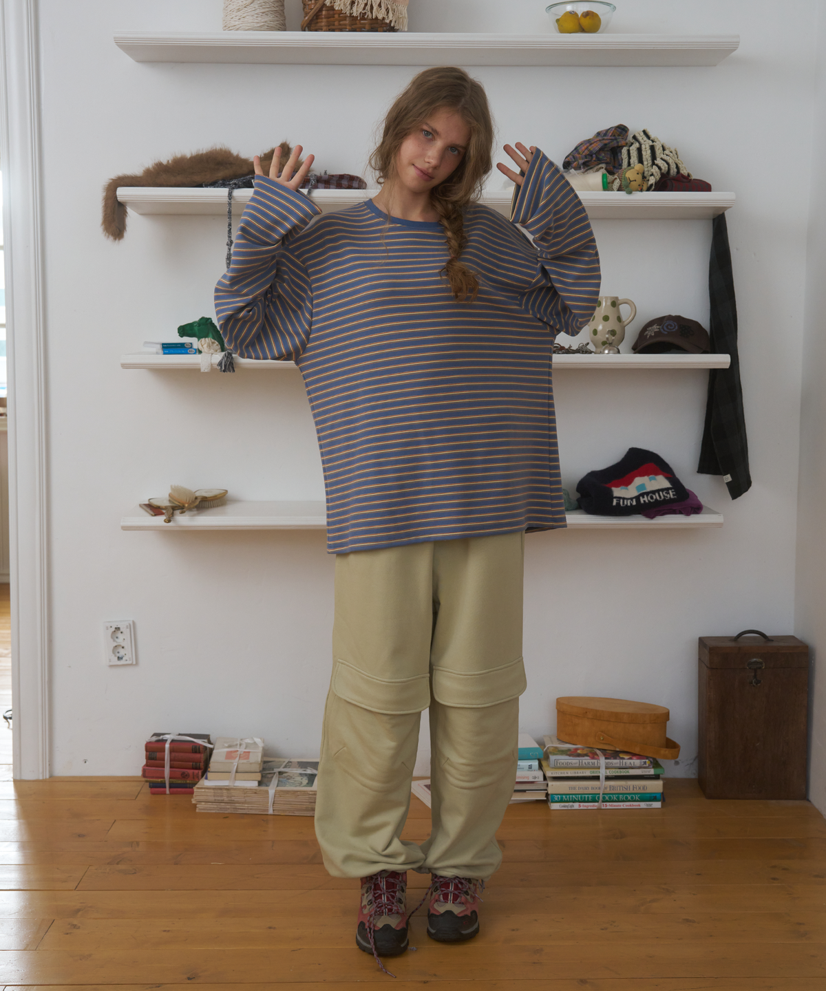 펀프롬펀(FUNFROMFUN) POCKET SWEAT PANTS, PISTACHIO GREEN