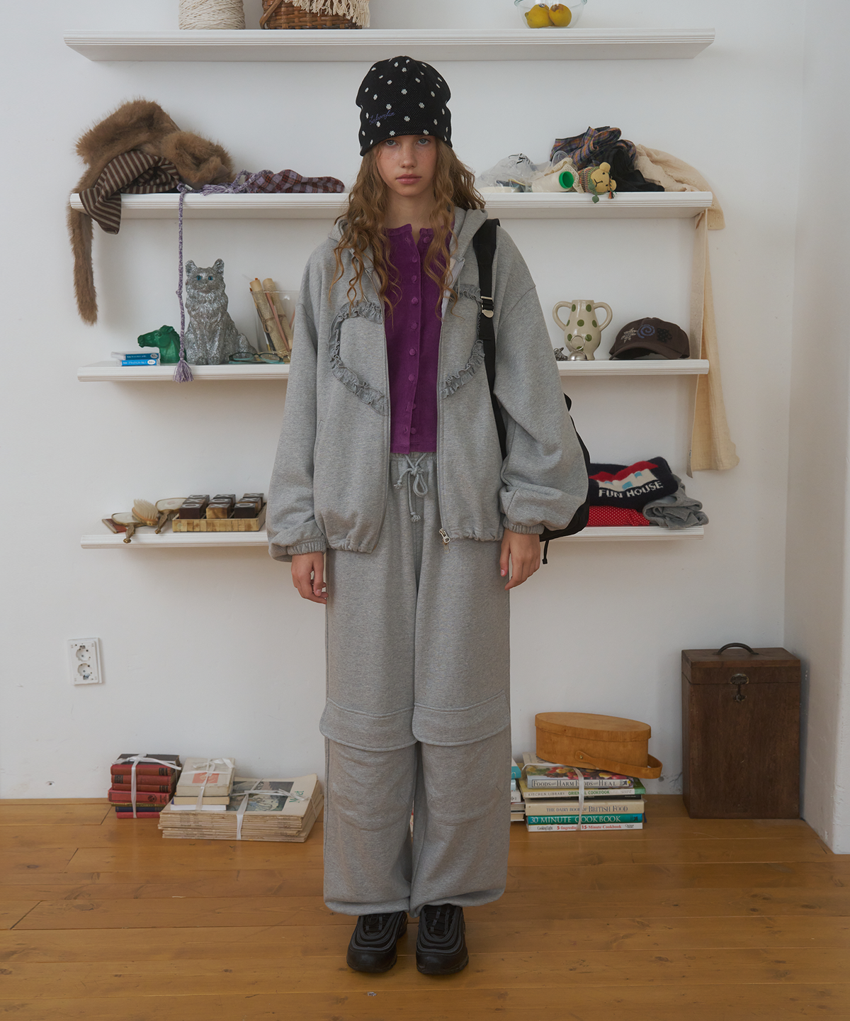 펀프롬펀(FUNFROMFUN) POCKET SWEAT PANTS, MELANGE GREY