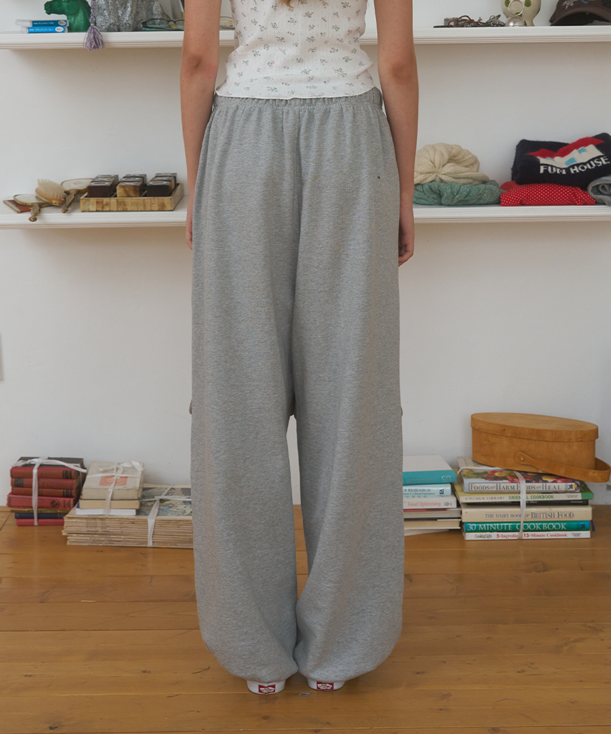 펀프롬펀(FUNFROMFUN) POCKET SWEAT PANTS, MELANGE GREY