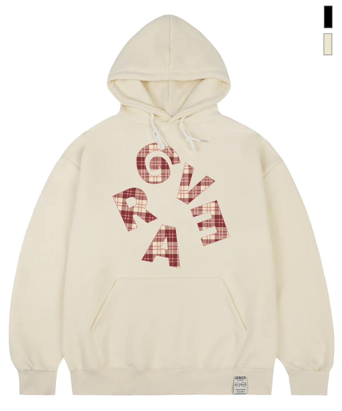 그레이버(GRAVER) [UNISEX]G CHECK RED 후드티_2color