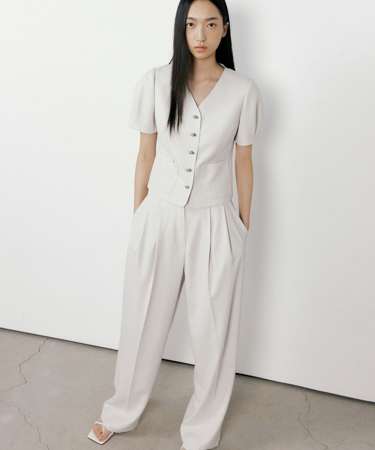 오떼뜨(OCTETTE) TWO TUCK TROUSER_2COLOR