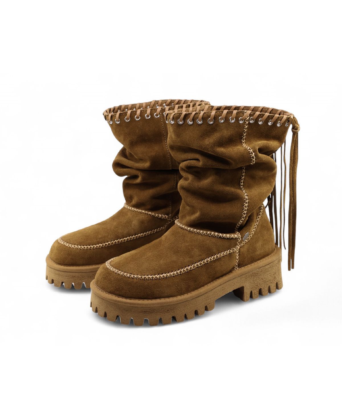 여밈(YEOMIM) [X YASE] pigtail boots (suede camel)