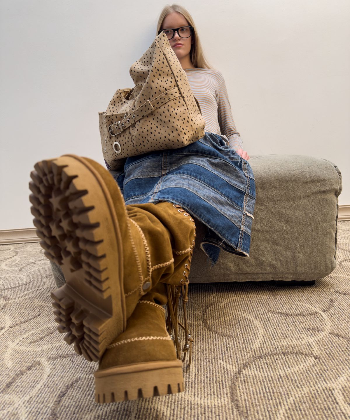 여밈(YEOMIM) [X YASE] pigtail boots (suede camel)