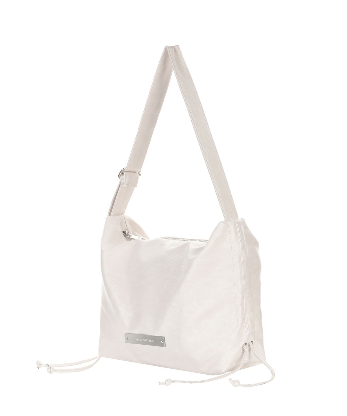 닉앤니콜(NICK&NICOLE) CRYSTAL SHIRRING SQUARE SHOULDER BAG_IVORY