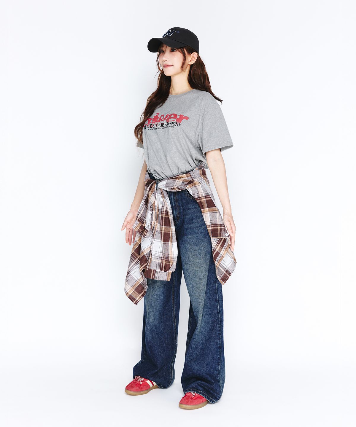 아메스 월드와이드(AMES-WORLDWIDE) QWER VINTAGE STAR TEE GREY