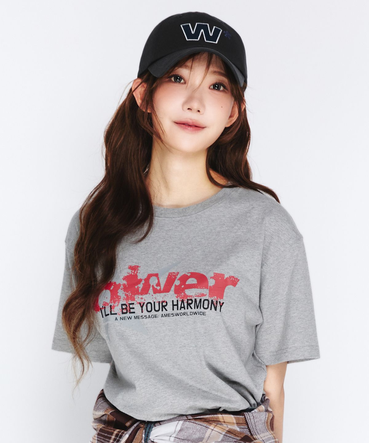 아메스 월드와이드(AMES-WORLDWIDE) QWER VINTAGE STAR TEE GREY