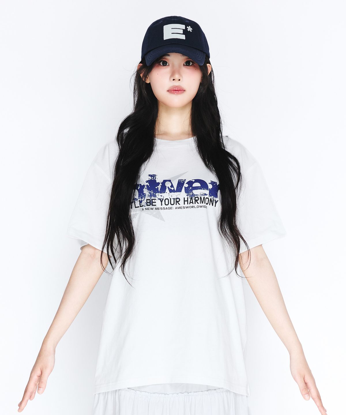 아메스 월드와이드(AMES-WORLDWIDE) QWER VINTAGE STAR TEE WHITE