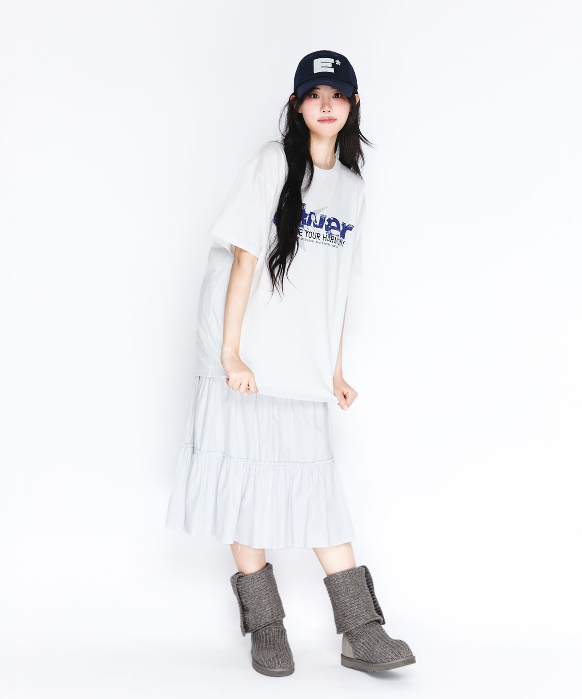 아메스 월드와이드(AMES-WORLDWIDE) QWER VINTAGE STAR TEE WHITE