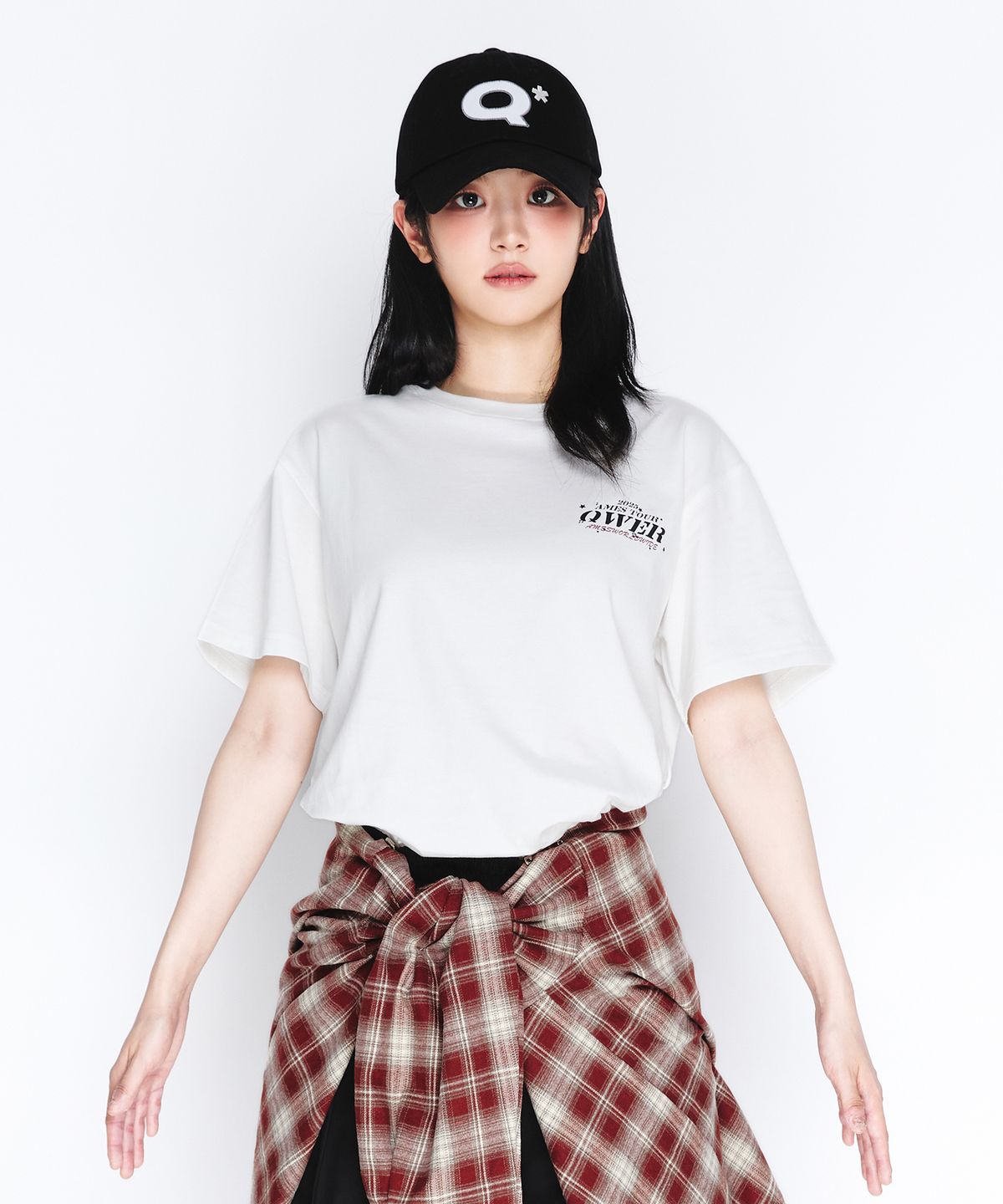 아메스 월드와이드(AMES-WORLDWIDE) QWER WORLD TOUR TEE WHITE